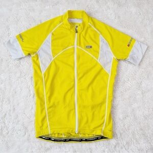 LG Bright Yellow Cycling Jersey with White Zipper